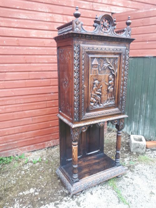 Late 19th Century Carved Hall Cupboard