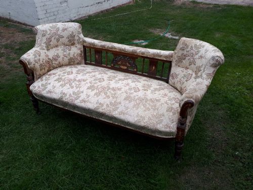 Edwardian Inlaid Rosewood Window Settee