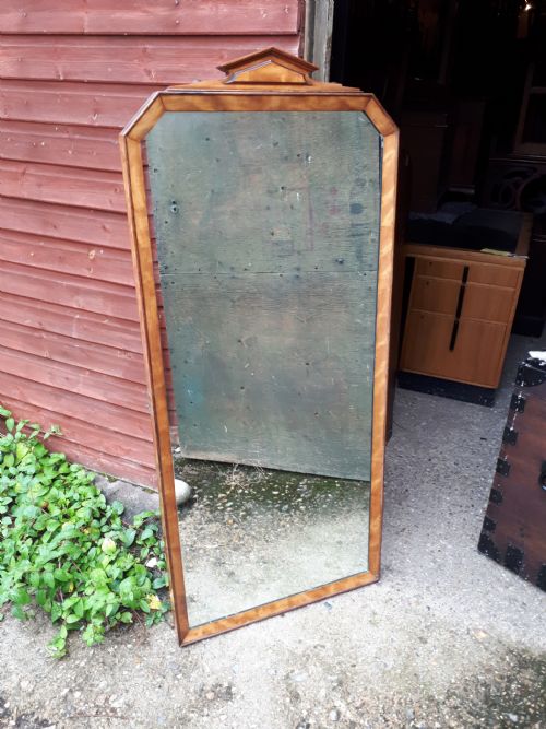 19th Century Satinbirch Full Length Wall Mirror