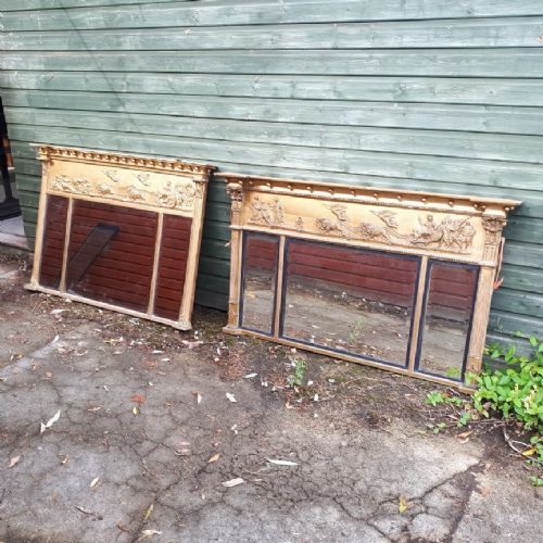 2 19th Century Gilt Overmantel Mirrors