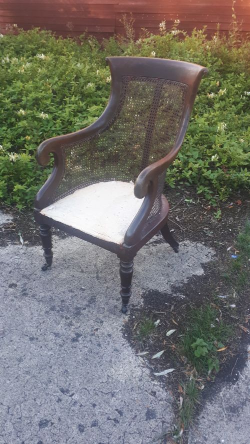 19th Century Mahogany Library Armchair.