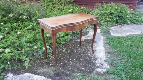 19th Century Serpentine Front Card Table