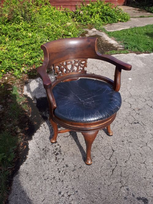 Edwardian Mahogany Revolving Desk Armchair