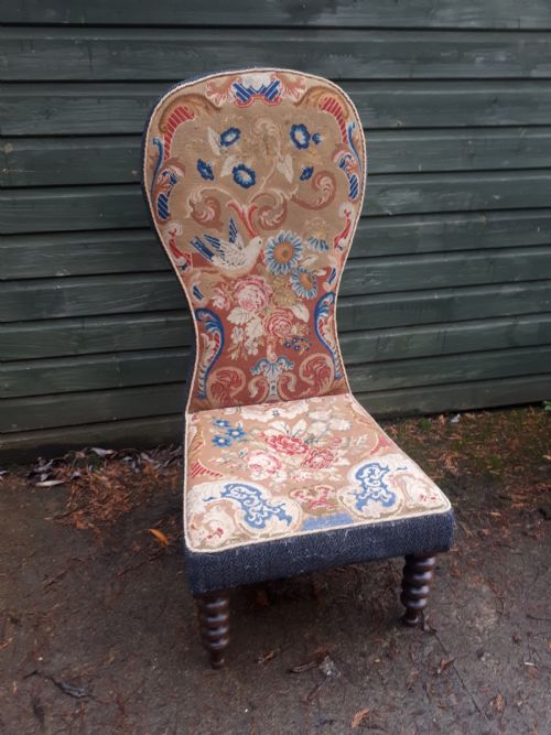 Early Victorian Side Chair with Original Upholstery