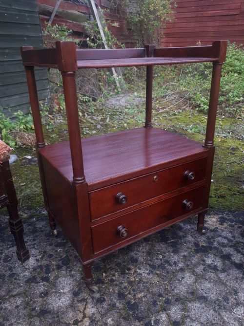Useful 19th Century Mahogany 2 Drawer Table.