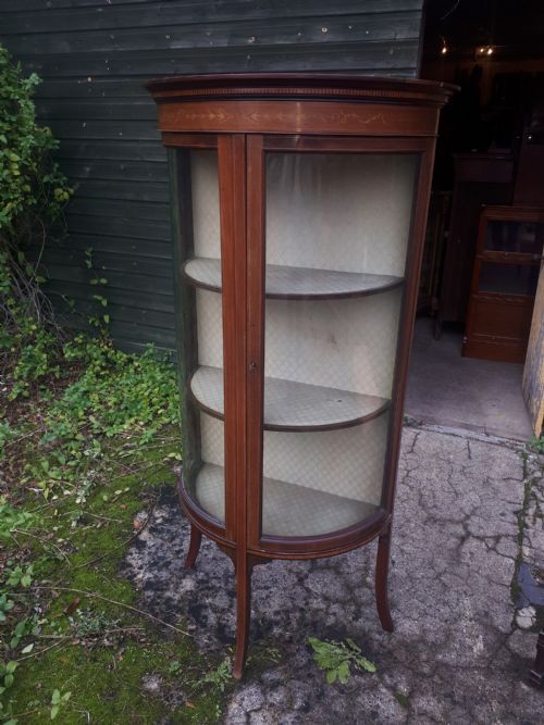 Edwardian Inlaid Mahogany Display Cabinet