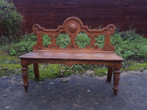 Victorian Oak Hall Seat Bench