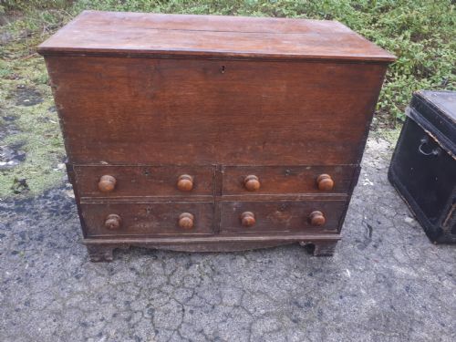 Good Original Untouched Late Georgian Oak Mule Chest