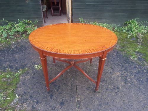 Large Edwardian Oval Satinwood Occasional Table