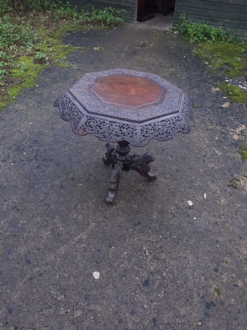 Carved Anglo Indian Occasional Table