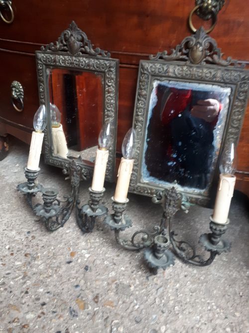 Pair of Mirror Wall Sconces