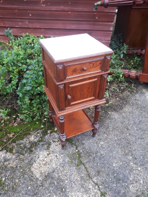 Late 19th Century Pitch Pine Bedside Cabinet