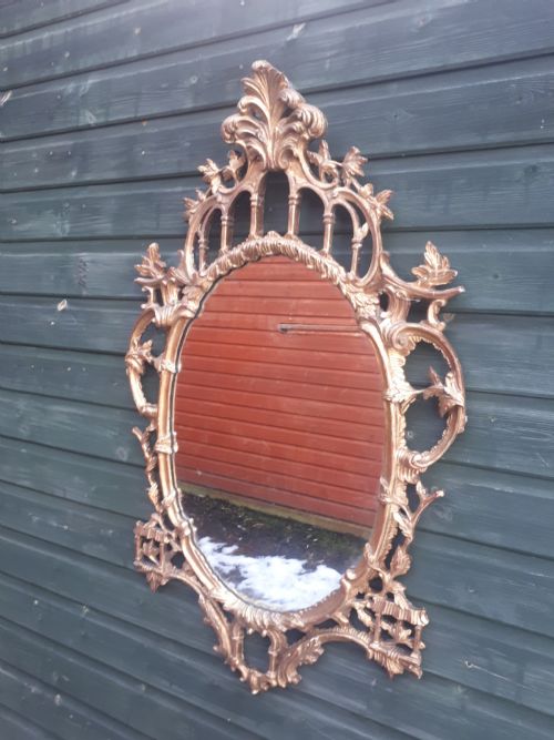 Early 20th Century Carved Gitwood Frame Mirror