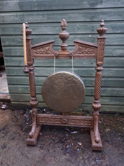 Late Victorian Carved Oak Dinner Gong