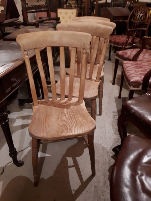 Set of 4 Late 19th Century Windsor  Kitchen Dining Chairs