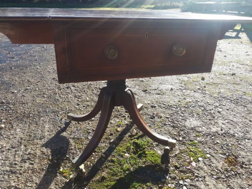 REGENCY BRASS INLAID SOFA TABLE - ADDITIONAL PHOTO 4