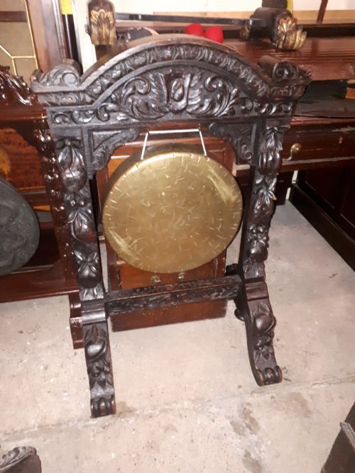 Victorian Carved Oak Dinner Gong.