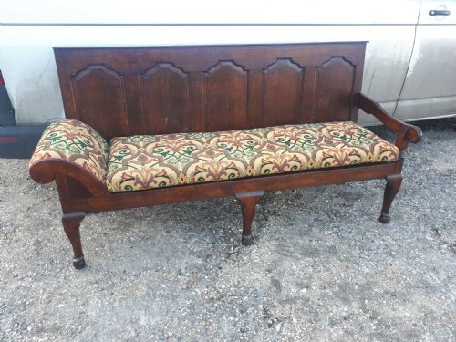 Late Georgian Panelled Oak Night Porters Hall Sleeping Bench