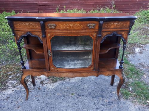 Pretty Late Victorian Inlaid Rosewood Side Cabinet