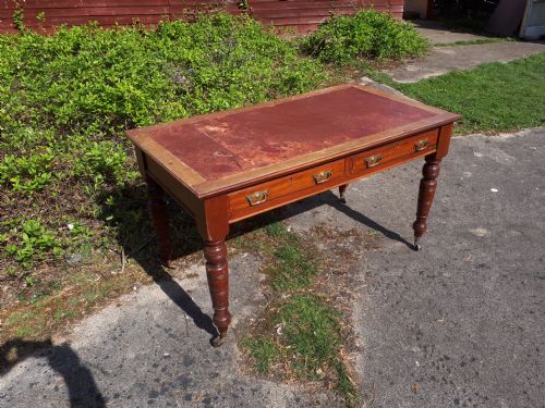 Large Late Victorian Mahogany Writing Table