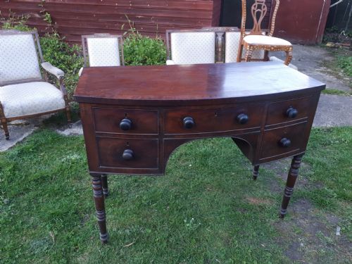 REGENCY MAHOGANY BOW FRONT SIDEBOARD - ADDITIONAL PHOTO 1