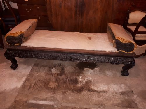 Large Carved Chinese Window Seat
