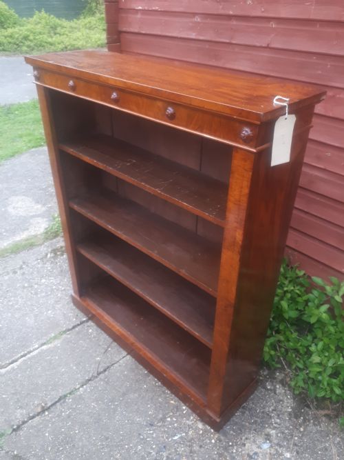 Late Victorian Walnut Open Front Bookcase