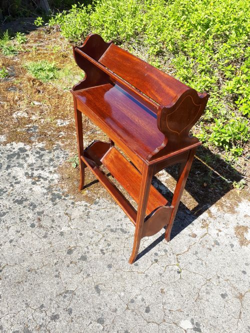 Good Quality Edwardian Inlaid Mahogany Book Trough