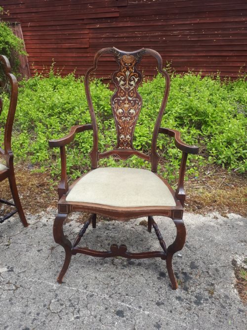 Edwardian Inlaid Mahogany Armchair