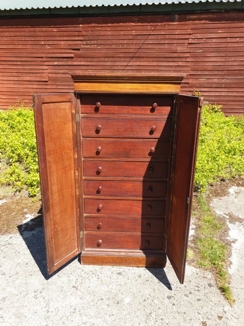 Large Mid 19th Century Office Cabinet of 8 Drawers