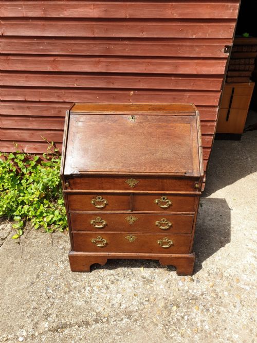 Small Antique 30 Inch Oak Writing Bureau.