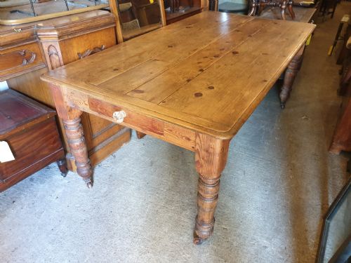 Good Solid Victorian Pine Farmhouse Kitchen Table(10 Seater)