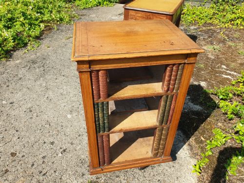 Unusual 19th Century Oak Freestanding Library Bookcase on Castors