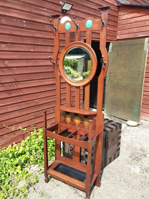 Small Mahogany Art Nouveau Hallstand