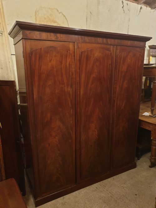 Neat and Practical Early Victorian 3 Door Fitted Wardrobe