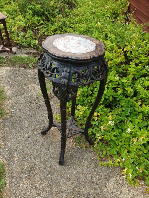 Carved Chinese Marble Top Stand( Taller Than Normal)