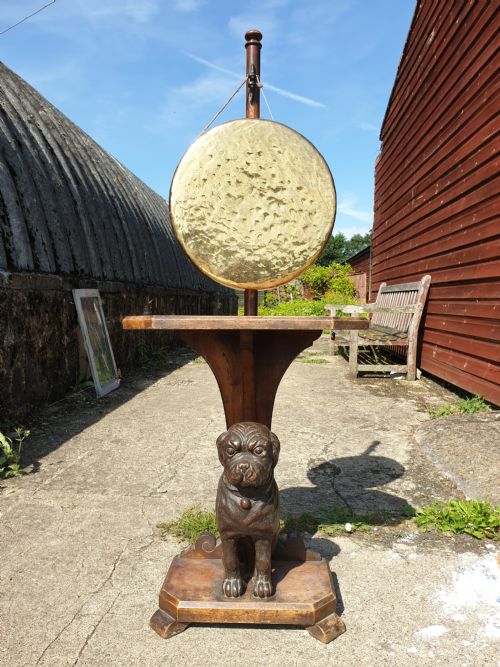 Victorian Carved Walnut Hall Table Dinner Gong