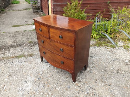 Early Victorian Mahogany Bow Front Chest