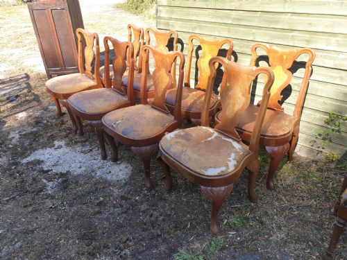 Set of 8 Good Solid Early 20th Century Dining Chairs