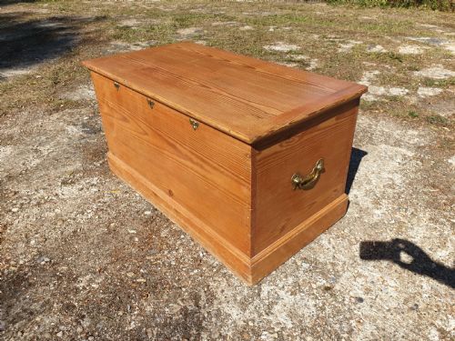 Good Early 19th Century Pine Ships Sea Trunk