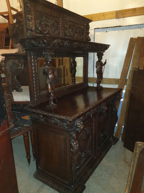 Good Victorian Carved Oak Sideboard