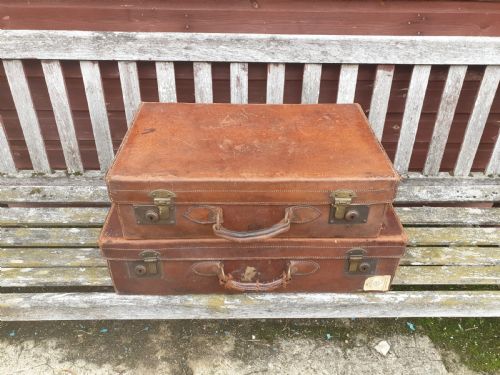 2 Leather Suitcases