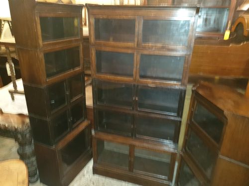 3 Sectional Oak Bookcases