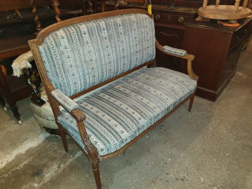Walnut Frame 2 Seater Sofa.