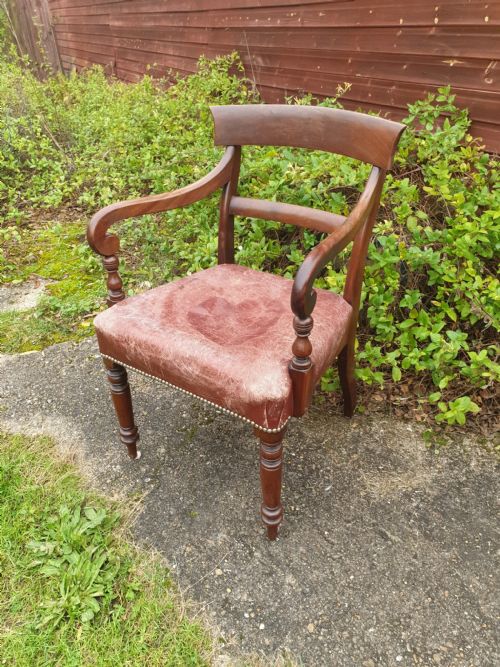 Early Victorian Mahogany Desk Armchair