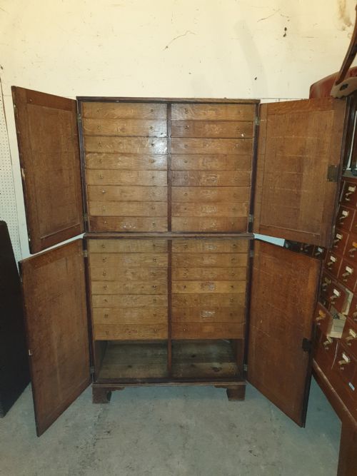 Early Victorian Oak Specimen Cabinet