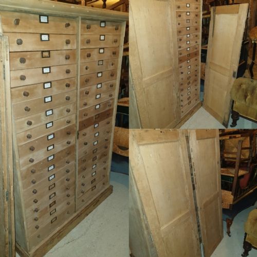 Large Victorian Pine Collectors Drawers