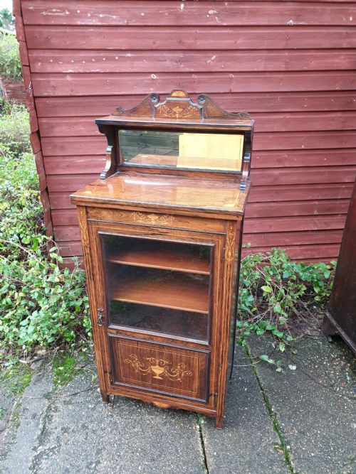 Late Victorian Inlaid Rosewood Music Cabinet