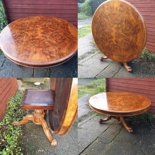 Large 8 Seater Walnut Round Pedestal Dining Table