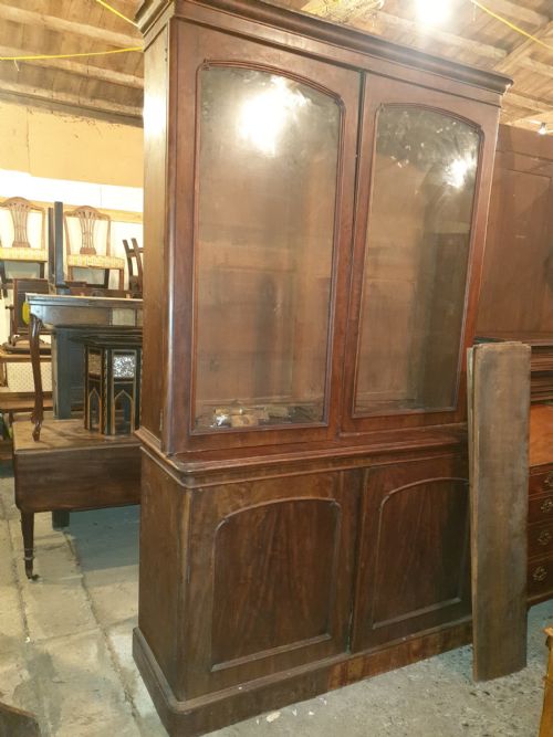 Tall Victorian Mahogany Library Bookcase